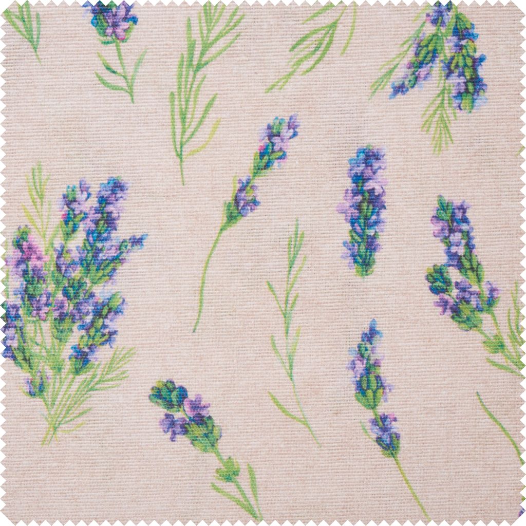 Motiv-Stoff Leinenoptik "Lavendel", 140 cm breit, Meterware