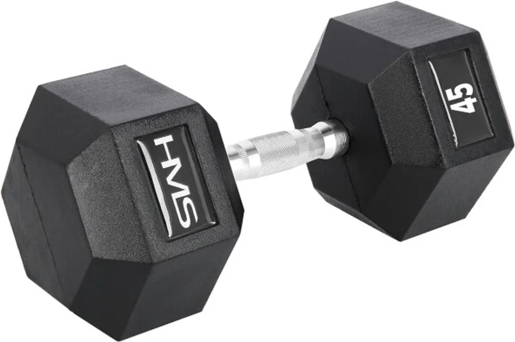 Haltère de Musculation Hexagonale 45 kg - Matériel Fitness Pro HMS
