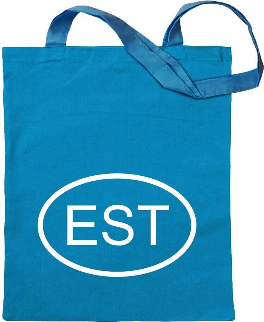 Kiwistar - Baumwolltasche - hellblau - Estland EST - Tragetasche Stoffbeutel Umhängetasche Langer Henkel