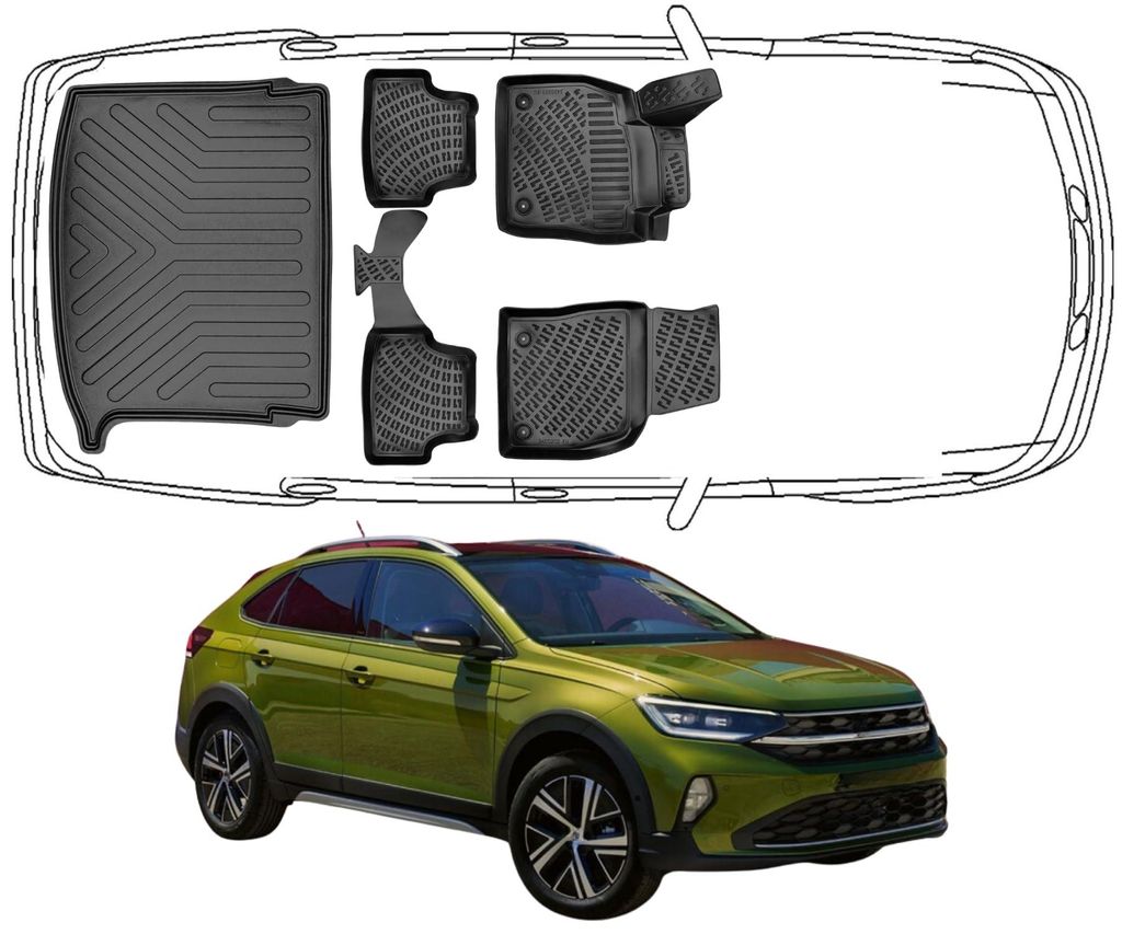 3D Fußmatten & Obere Kofferraumwanne Auto Set Kompatibel Produktbild 