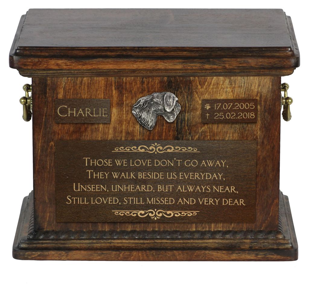 Tschechischer Terrier, Böhmischer Terrier, Český Teriér Personalisierte Hundeurne mit Gravur, Erinnerungsbox für Hundeknochen von der Marke Ar...