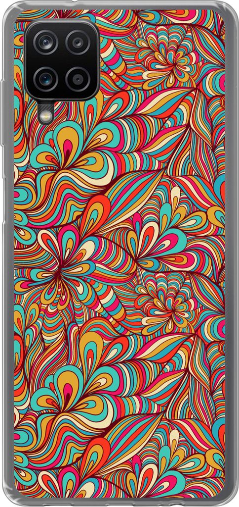 MuchoWow Handyhülle Schutzhülle Hülle für Telefoonhoesje Samsung Galaxy A12 Design - 70er Jahre - Fantasie - Farbe Silikon Softcase Handy Hü...