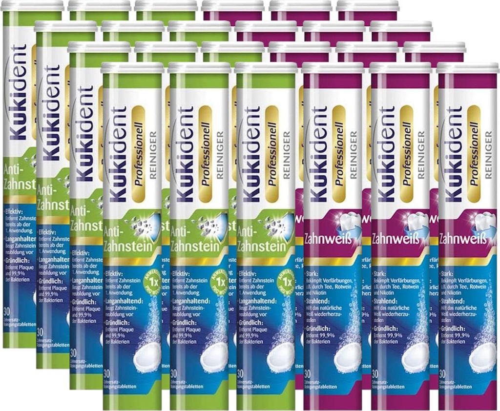 Kukident Professionell Anti-Zahnstein 12x30 & Zahnweiß-Tabs Produktbild 
