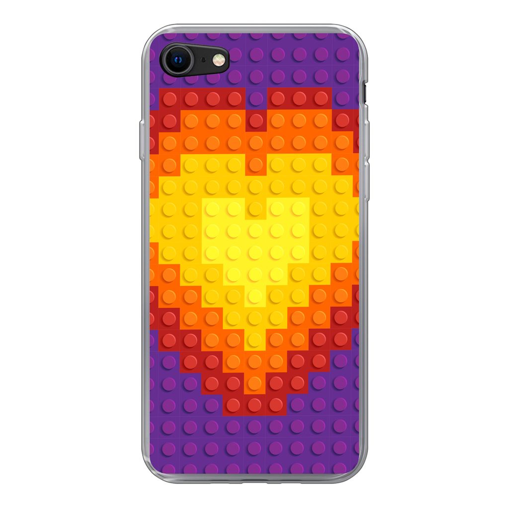 MuchoWow Handyhülle Schutzhülle Hülle für iPhone 7 Muster - Herz Silikon Softcase Handy Hülle - Kartenhalter