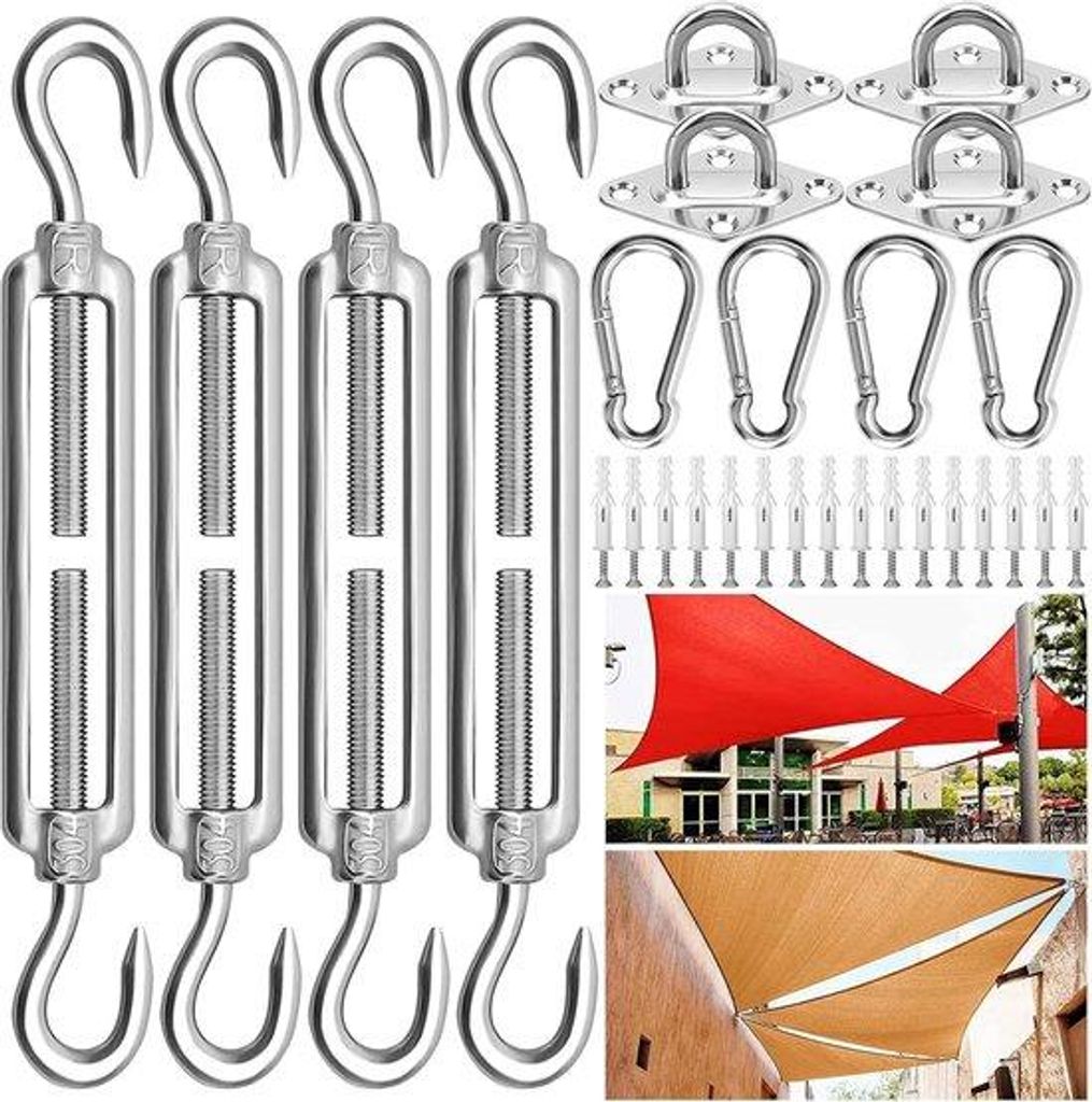 Camping-Hangmat-Bevestigungsset - Draadrekken und Zeltaccessoires - Bevestigingsset für Sonnensegel M5 - Schaduw-Accessoires für Garten und Campi...