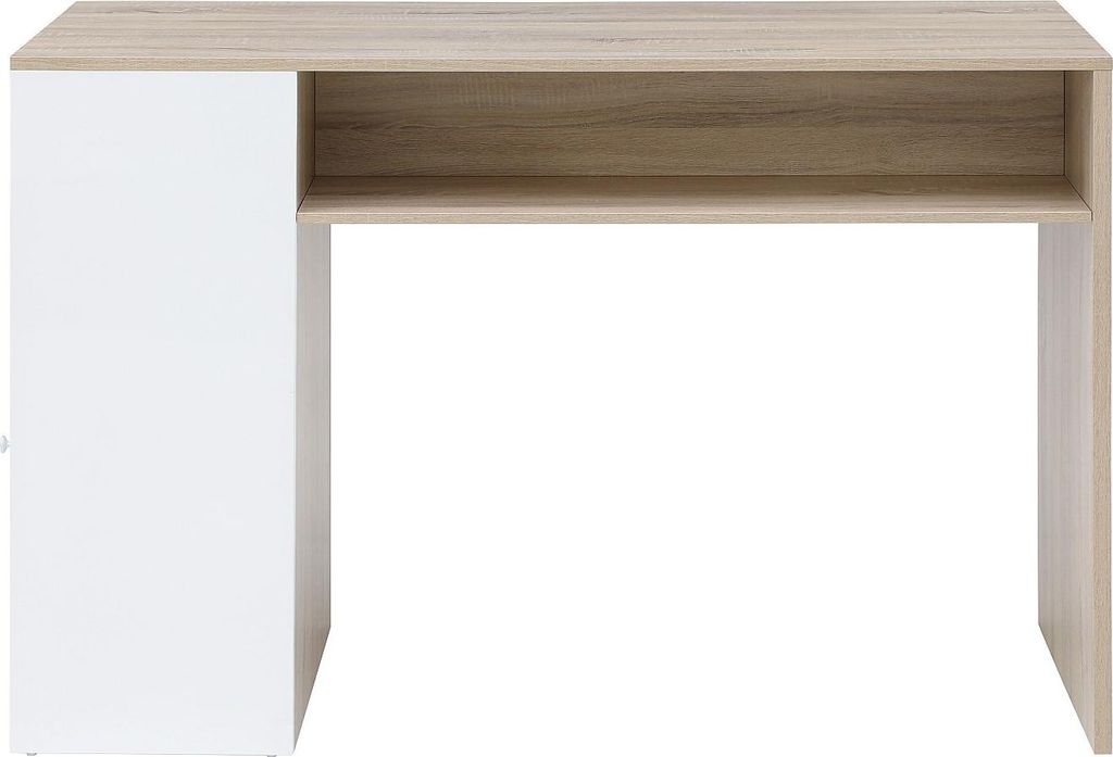 Barschrank mit Ablagefächern - Weiß und natur - NIRAYA