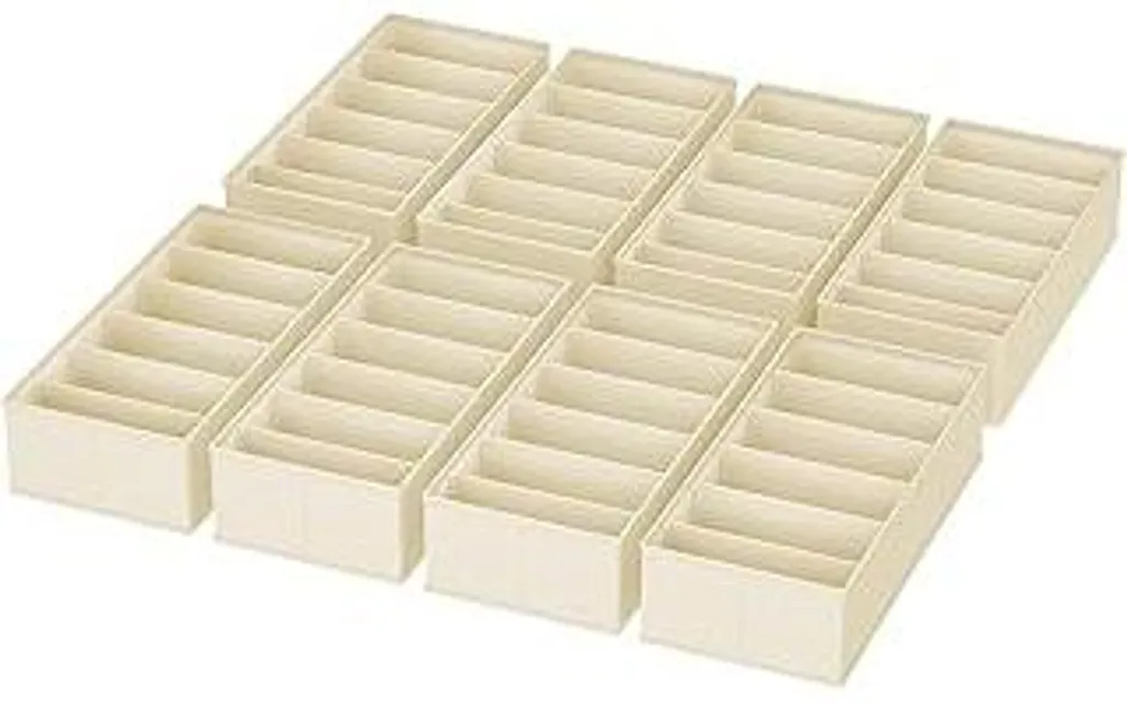 Organizer Armadio Tessuto Beige Set 8 Pezzi | 30x15x9 cm Salvaspazio