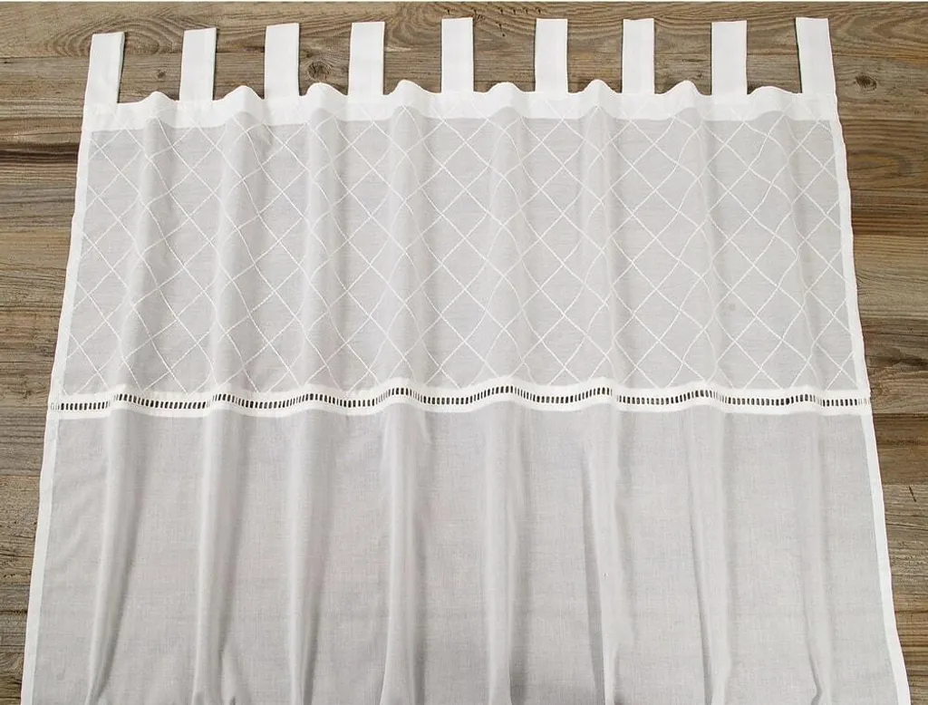 Rideau dentelle coton brise-vue 105x250 cm contre le vis-à-vis chic