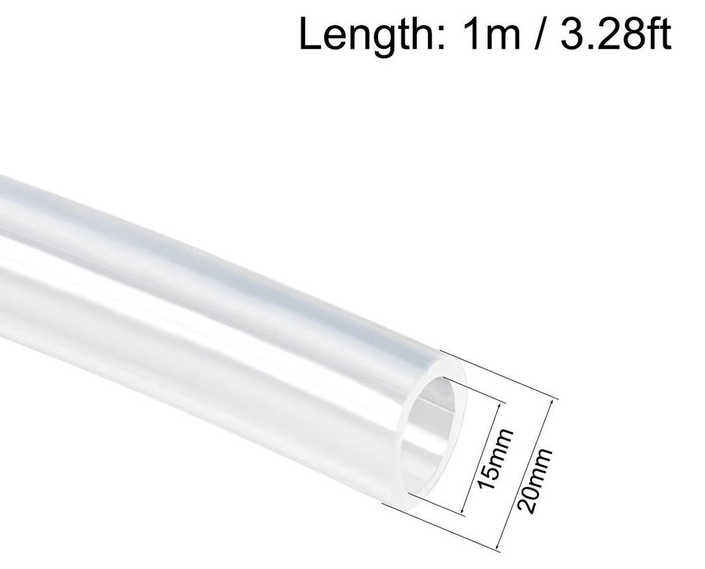 Silikonschlauch 19/32"(15mm) ID x 25/32"(20mm) OD 3.3ft(1m) Silikon Gummi Rohr Luftschlauch fš¹r Pumpentransfer Klar