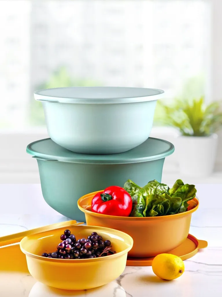 Hermia Concept Set 4 Scatole Alimenti Plastica Verde 33x33x15 cm Eco