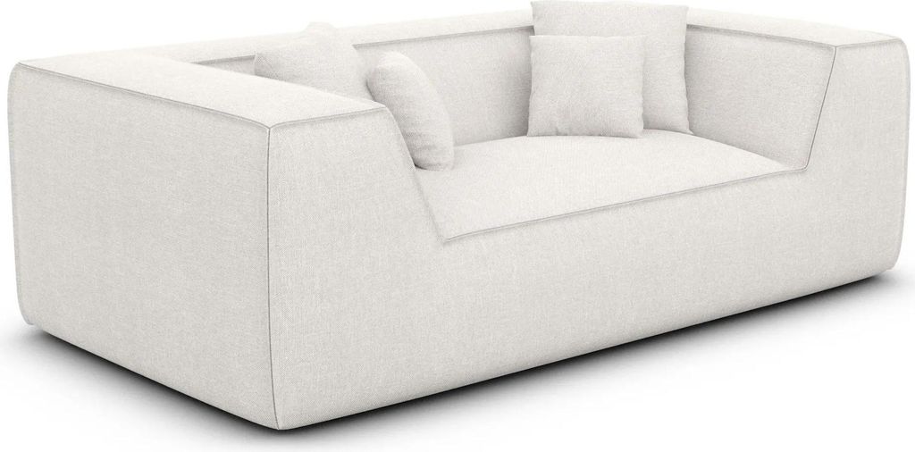 Strukturstoff 2-Sitzer Couch Liberia Weiß