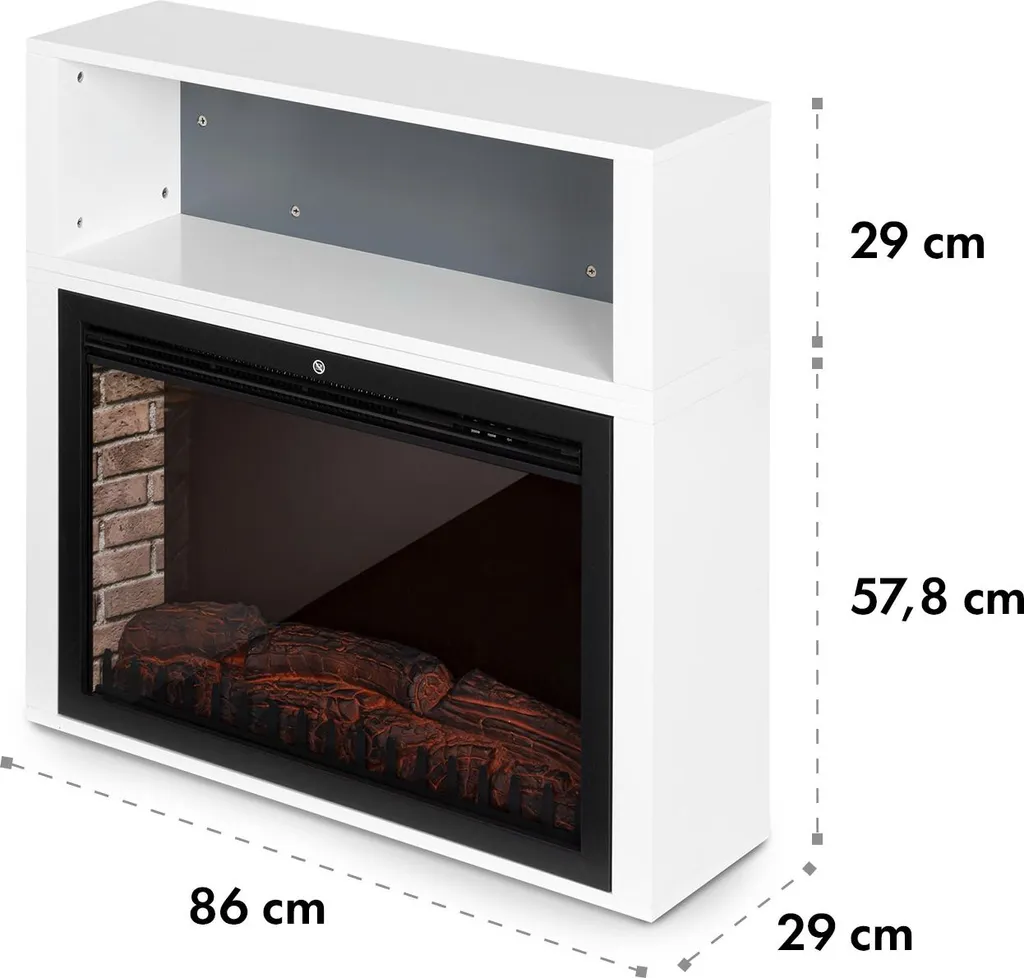 Mauna Loa Électrofoyer 2000W LED Flammes avec Télécommande et Étagère - 4