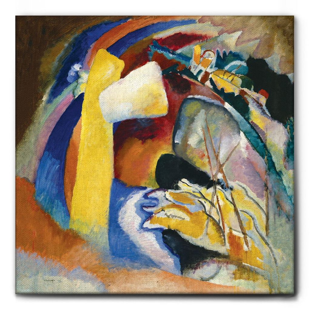 Giallobus - Studie zum Malen mit weißer Form - Vassily Kandinsky - 70L x 70B cm - Bild - Leinwand mit Standardrahmen