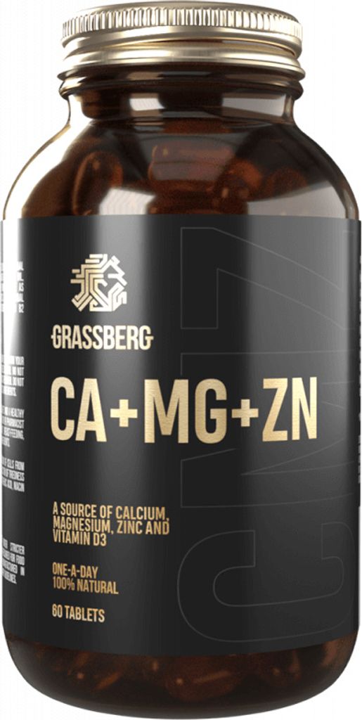 Grassberg Ca+Mg+Zn (60 Tabs) Unflavoured - Vitamine,  Produktbild 