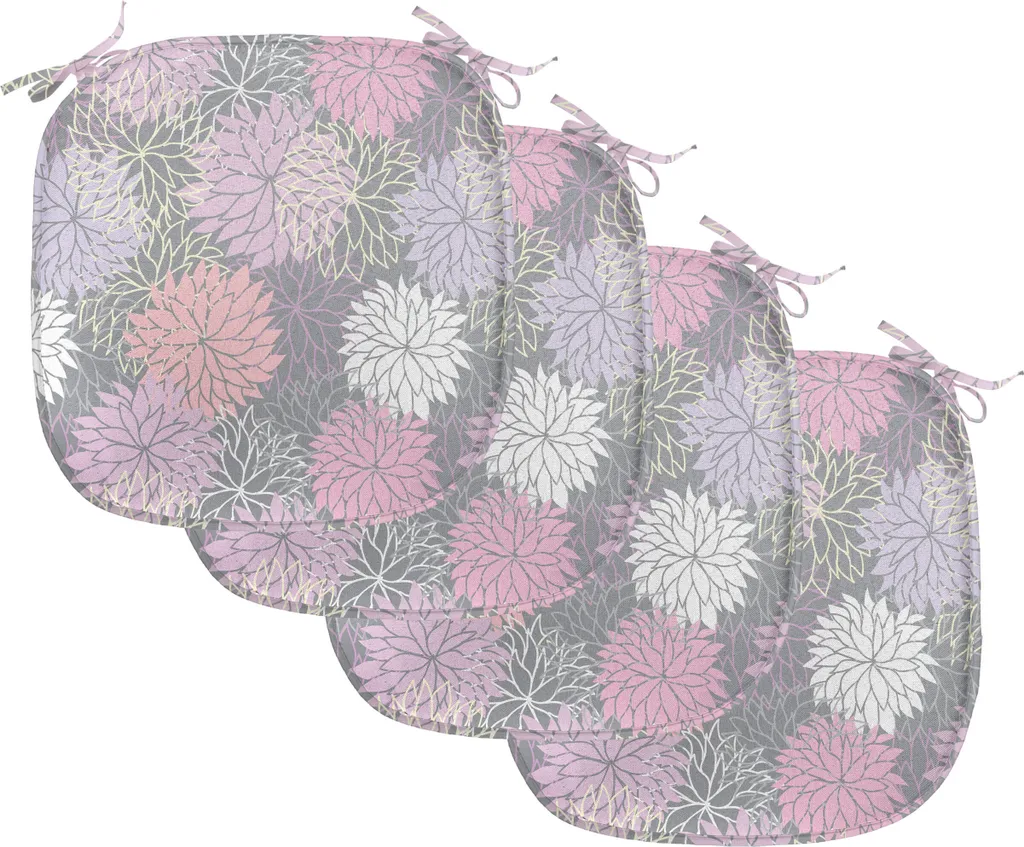 Coussin de Chaise Anti-Glisse et Anti-Tache, Décor Floral, 40x40 cm