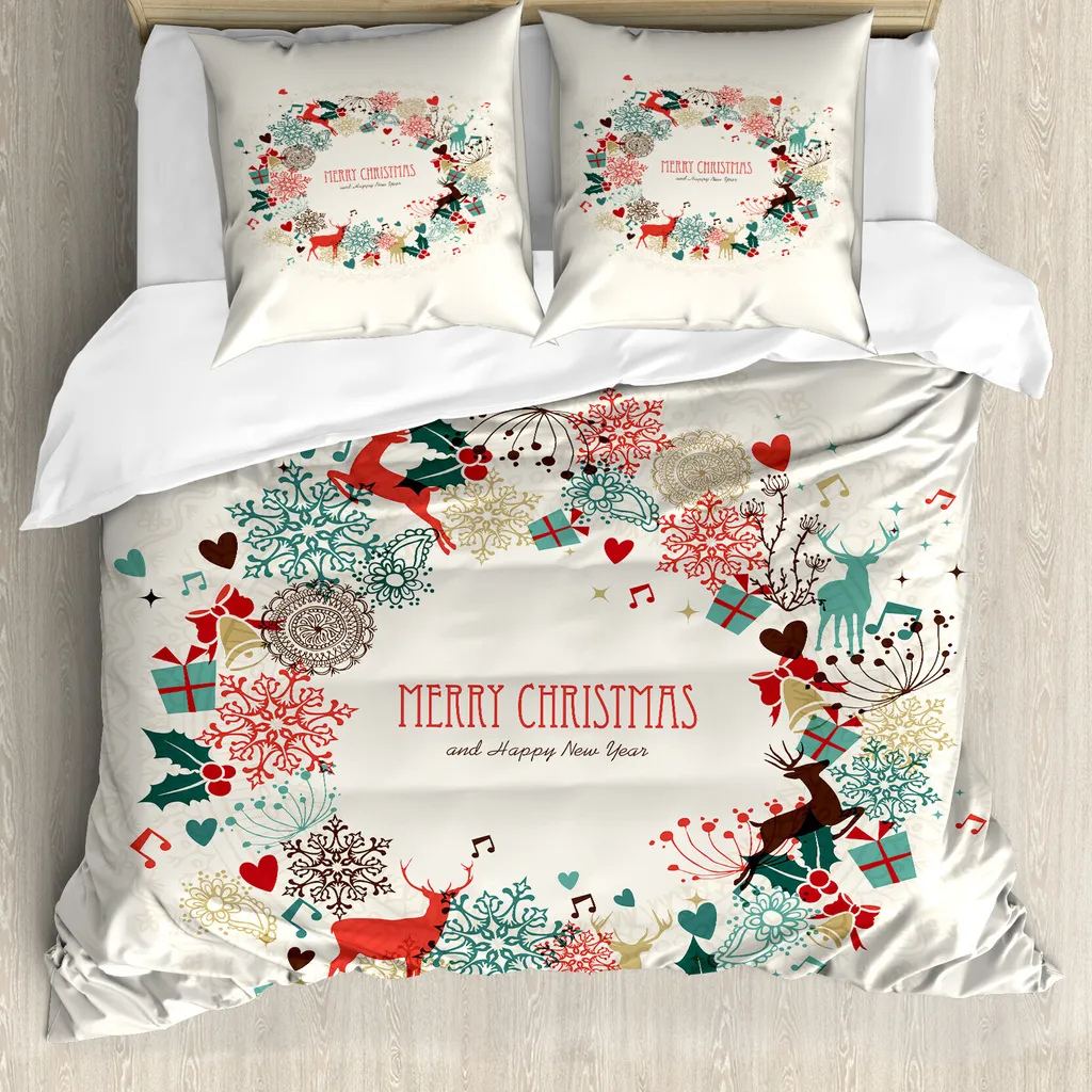 OFFERTA Copripiumino Natale 200x200 ABAKUHAUS Antiacaro Vintage