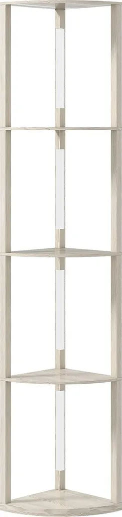 Lampadaire LED avec étagères finition chêne réglable de 41 x 30 x 164 cm