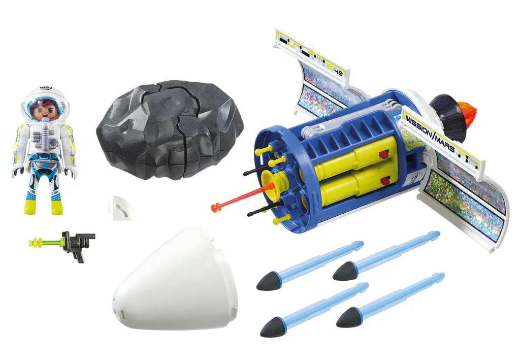 PLAYMOBIL 9490 Destructeur de météoroïdes avec Bras Robotisé et Missiles