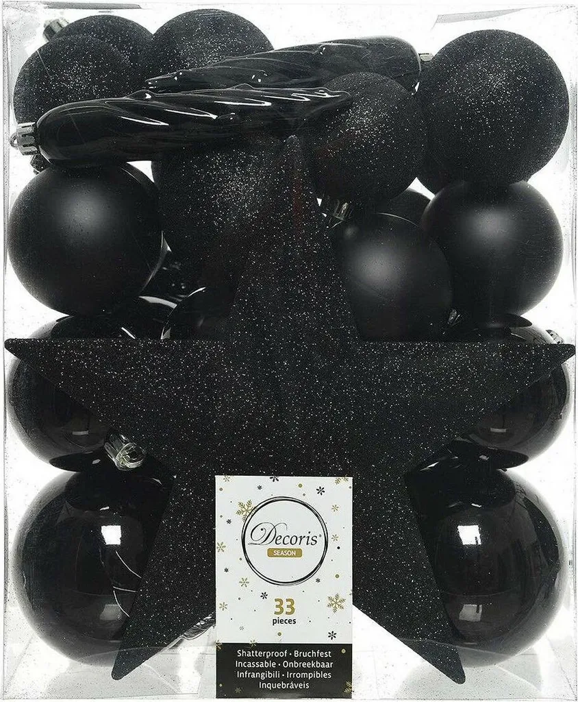 Pupazzetti di Natale neri Set 33 pezzi 8 cm Mix