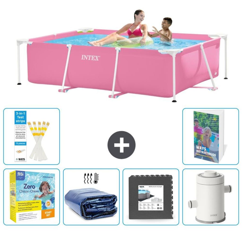 Rechteckiger Frame Pool - 220x150x60 cm - 7-teilig S111