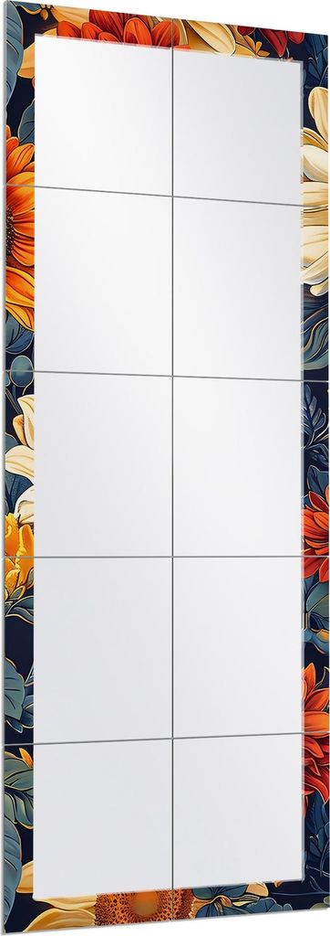 DEQORI Wandspiegel Puzzle 60x150 cm 'Der Blütentanz' Spiegel Ganzkörperspiegel