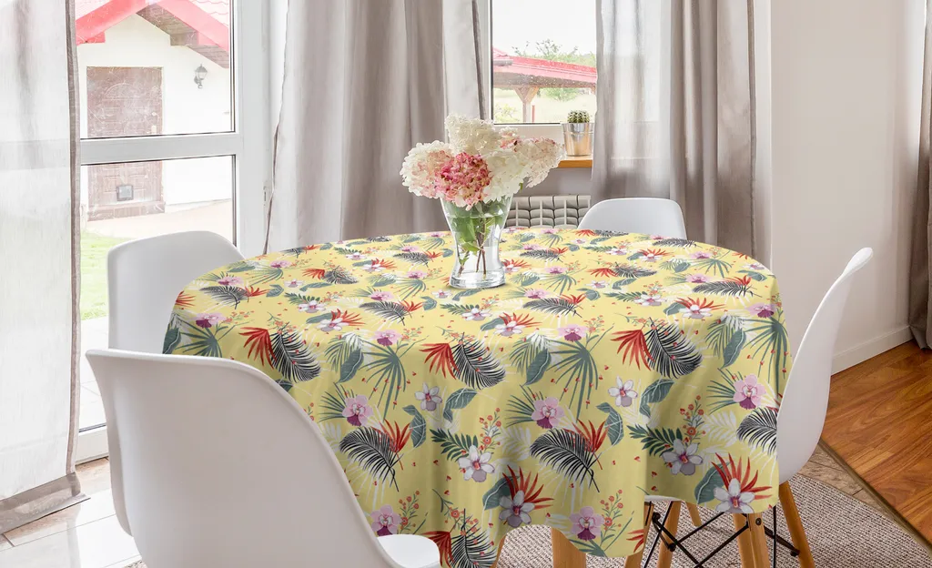 Tovaglia per Feste Tropicali Rotonda 150cm | ABAKUHAUS Giallo