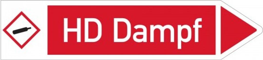 Dreifke Aufkleber I RKZ-Etikett HD Dampf, rechts, DIN, rot/weiß, ab 90mm Ø, ...