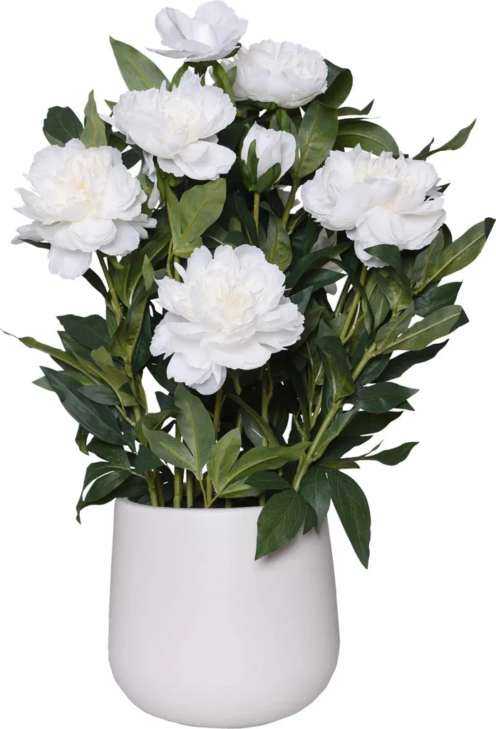Plante artificielle PEONY VIVANNO Organique crème réaliste - 40x70 cm
