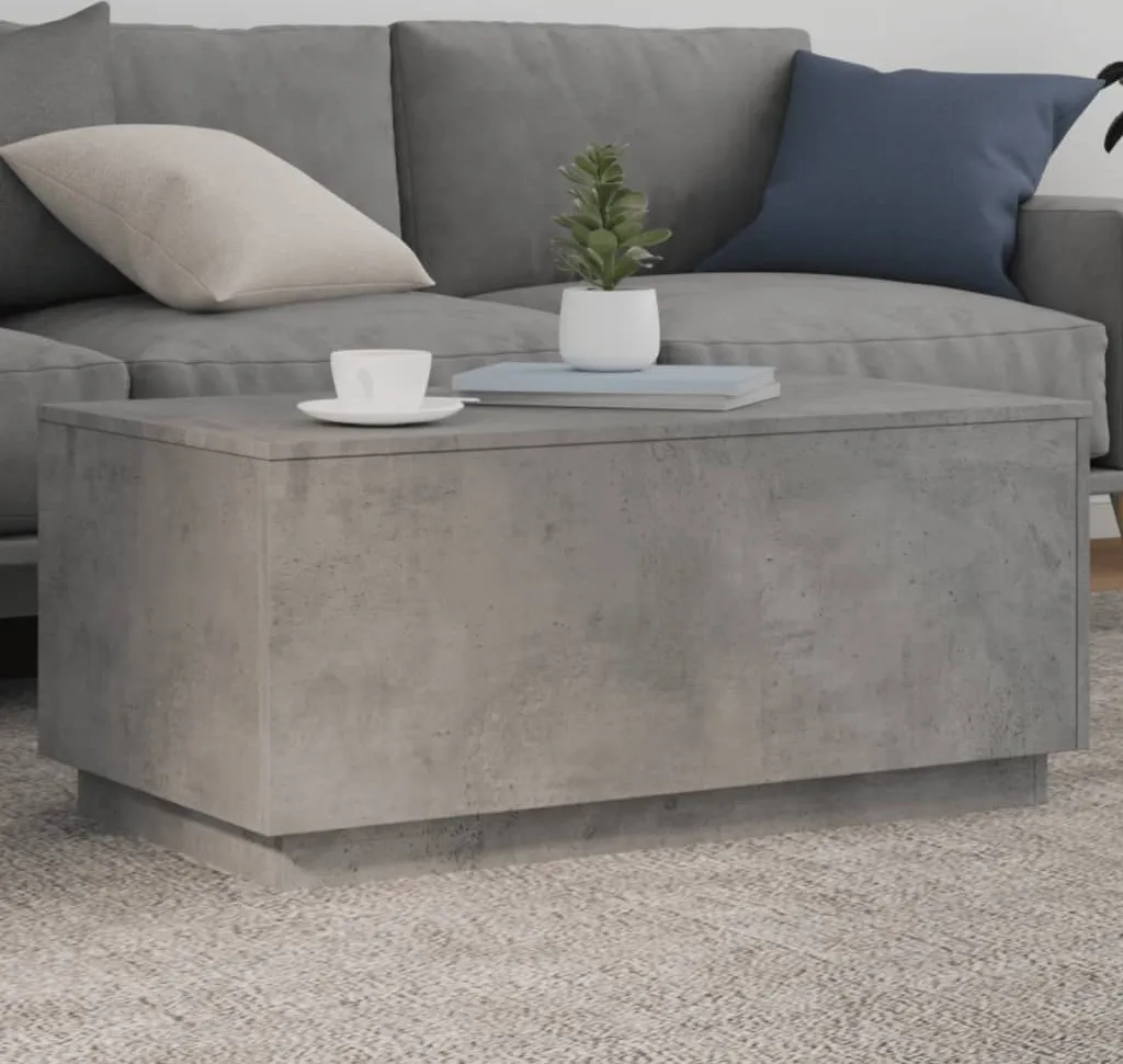 Maison Exclusive - Tavolino con luci LED grigio cemento 90x50x40 cm