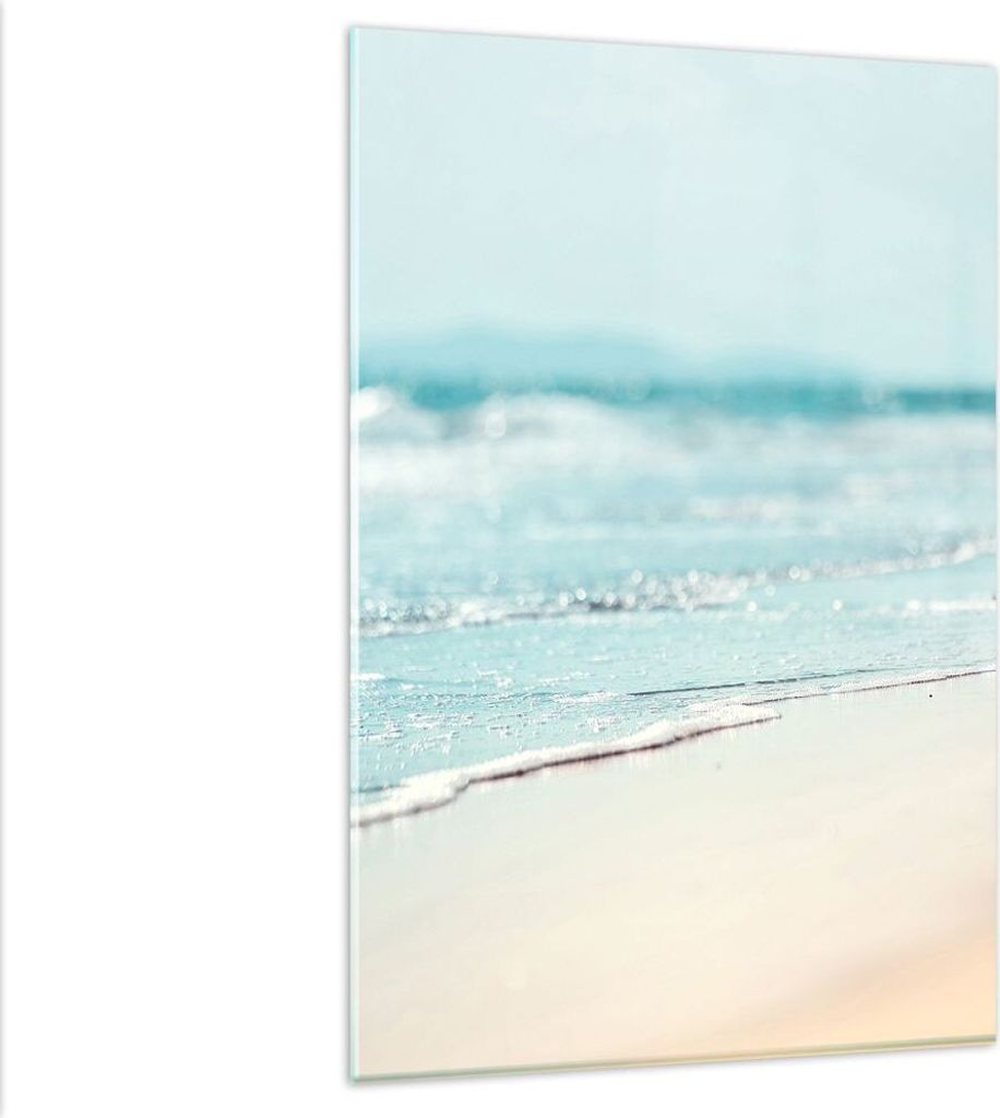 Bilder auf glas - Einteilig - Kante Welle Wasser - 80x120cm - Glasbilder - Wandbilder - Bilder - zum Aufhängen bereit - Wanddekoration aus Glas - ...