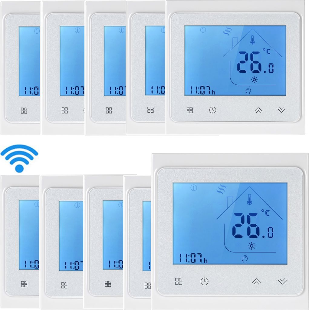 10X Smart WIFI Thermostat Digital LCD Raumthermostat für Elektroheizung Fußbodenheizung Temperaturregler Sprachsteuerungsfunktion Programmierbare...
