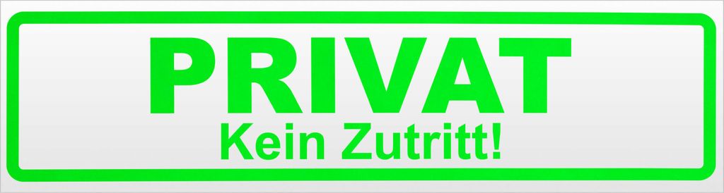 Kiwistar PRIVAT Kein Zutritt Magnetschild Schild magnetisch - 45cm Neongrün - Magnetfolie für Auto PKW Kfz