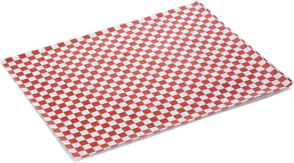 Burgerpapier Rot Weiss Set WRAP & GO, 28 x 34, Set á 1000 Stück, Fettpapier