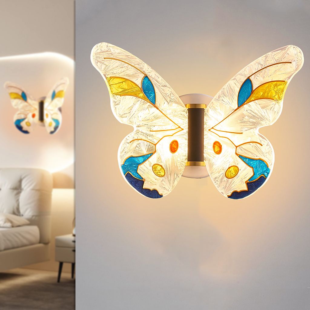 Led Wandleuchte Innen Wandlampe, 8W 3 Lichtfarben Schmetterling Wall Light, Metall Flurlampe Lampen Für Wand Wohnzimmer Schlafzimmer Treppenhaus Flur