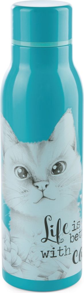 NICI Katze Meowlina Thermoflasche, Isoflasche, Isolierflasche, Thermo Flasche, Trinkflasche, 500 ml, 48098