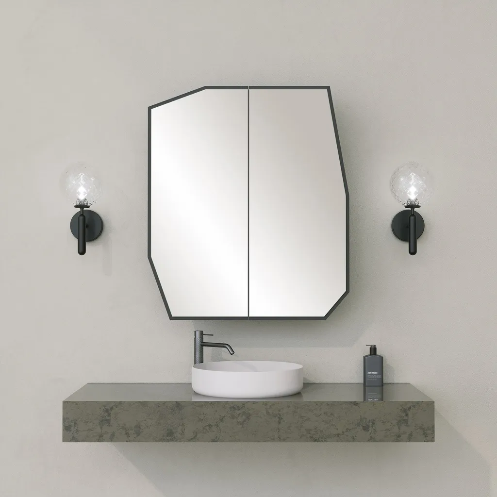 Armoire de toilette suspendue Noire 50 cm - Idéal gain de place WC