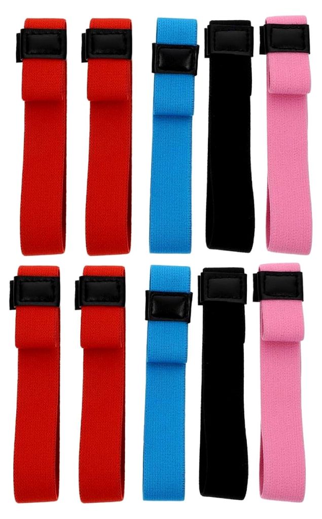 10 Stück elastische Befestigungsbänder mit Kunstlederverschluss für Lunchboxen 35-43 cm, flexible tragbare Boxgurte für Schule, Büro, Camping ...