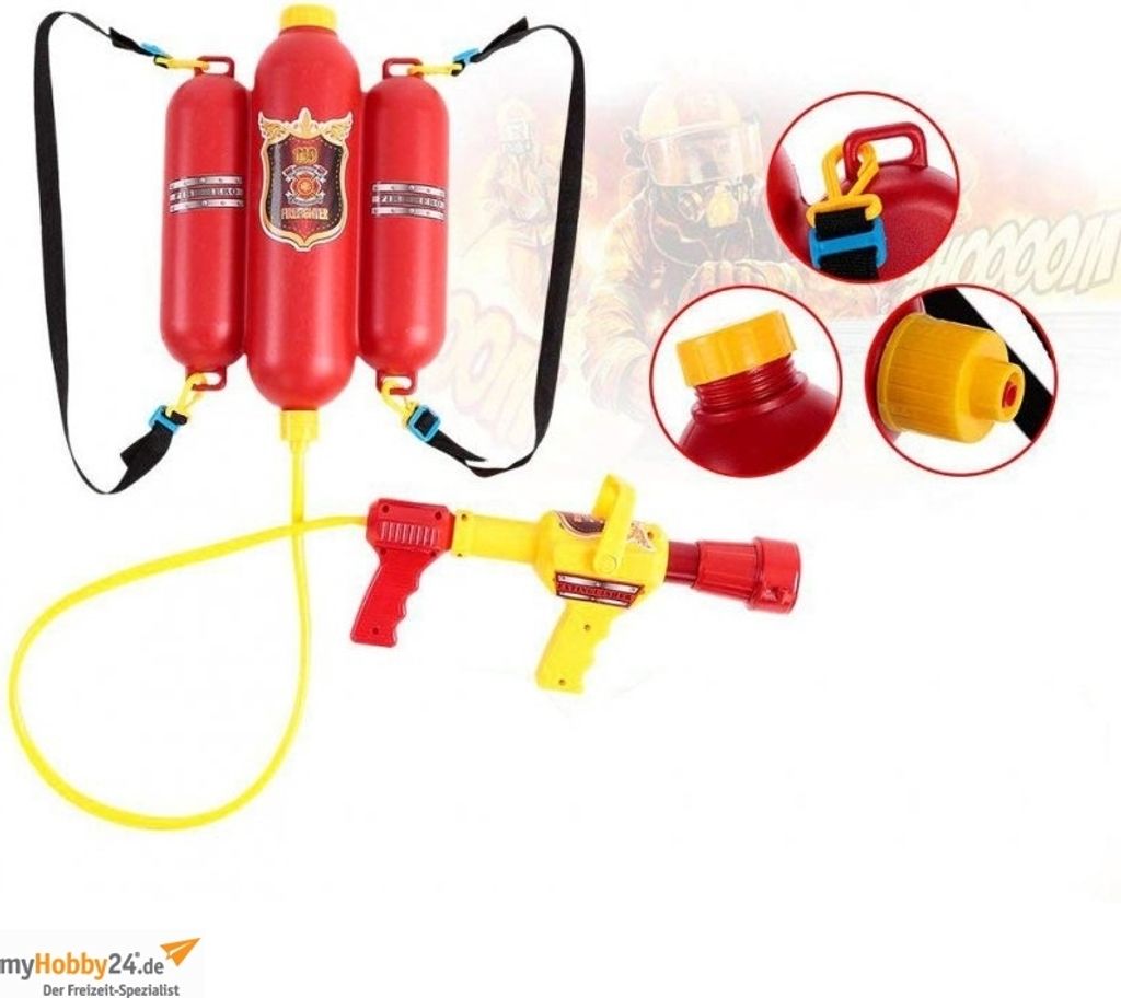 Siva Water Gun Firefighter Wasserspritze Feuerwehrlöscher Wasserpistole ab 3 Jahre