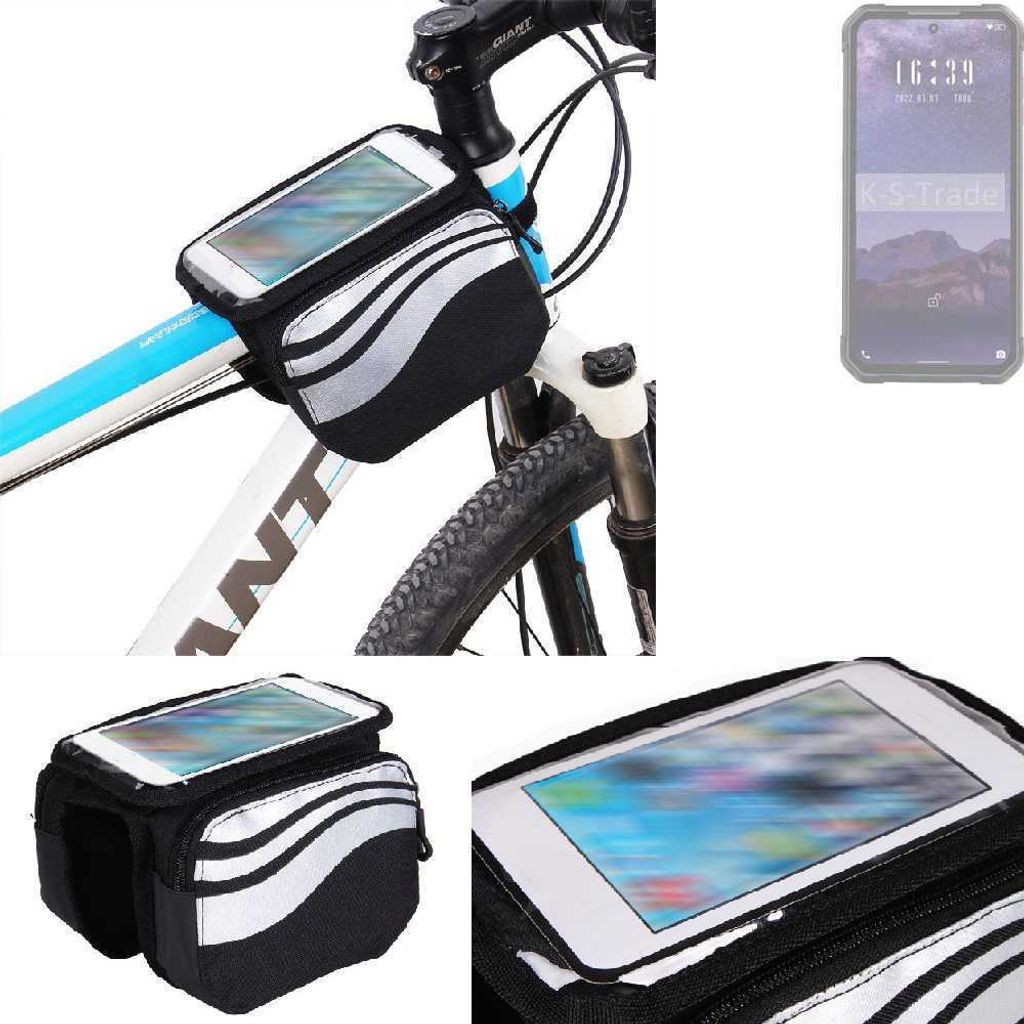 K-S-Trade Rahmentasche Fahrrad-Halterung kompatibel mit iiiF150 B2 Pro Rahmenhalterung Fahrrad Handyhalterung Fahrradtasche Handy Smartphone Halterung