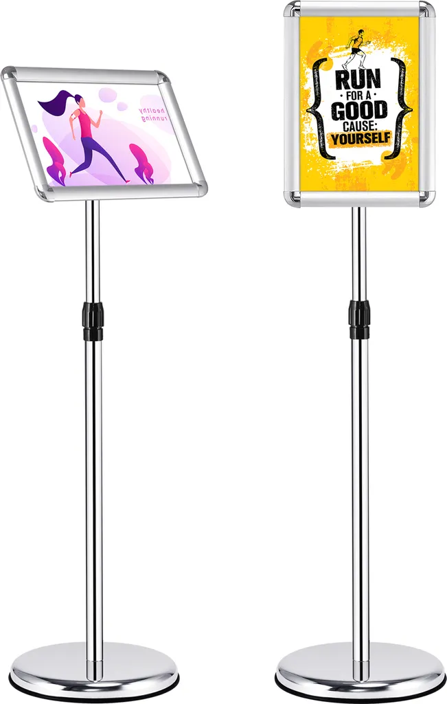 Espositore da Terra A4 COSTWAY Argento: Supporto Poster Girevole