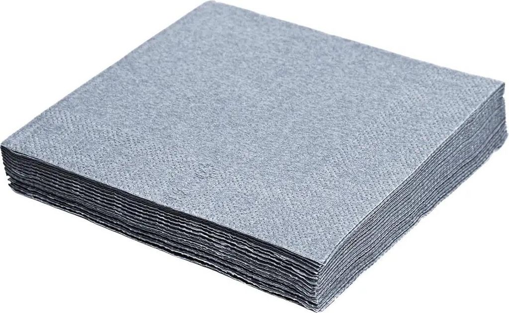 3-lagige silberne Servietten, 1/4, 33 x 33 cm, 20 Stück.