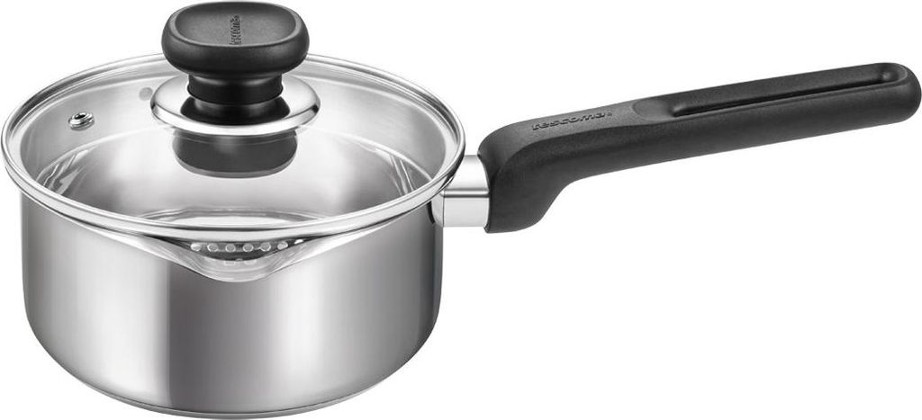 Stielkasserolle BRAVA mit beidseitigem Ausgießer und Deckel Produktbild 