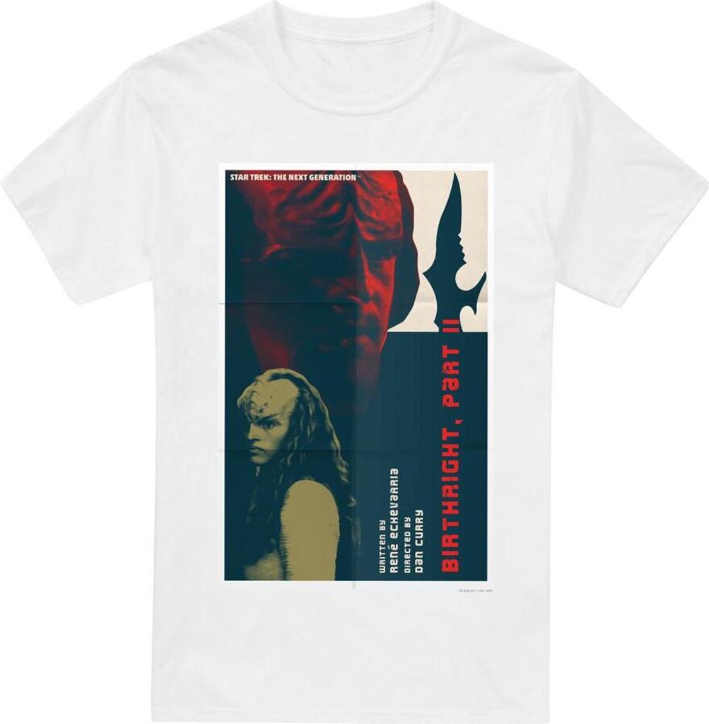 Star Trek - "The Next Generation Season 6 Episode 17" T-Shirt für Herren TV5430 (4XL) (Weiß)