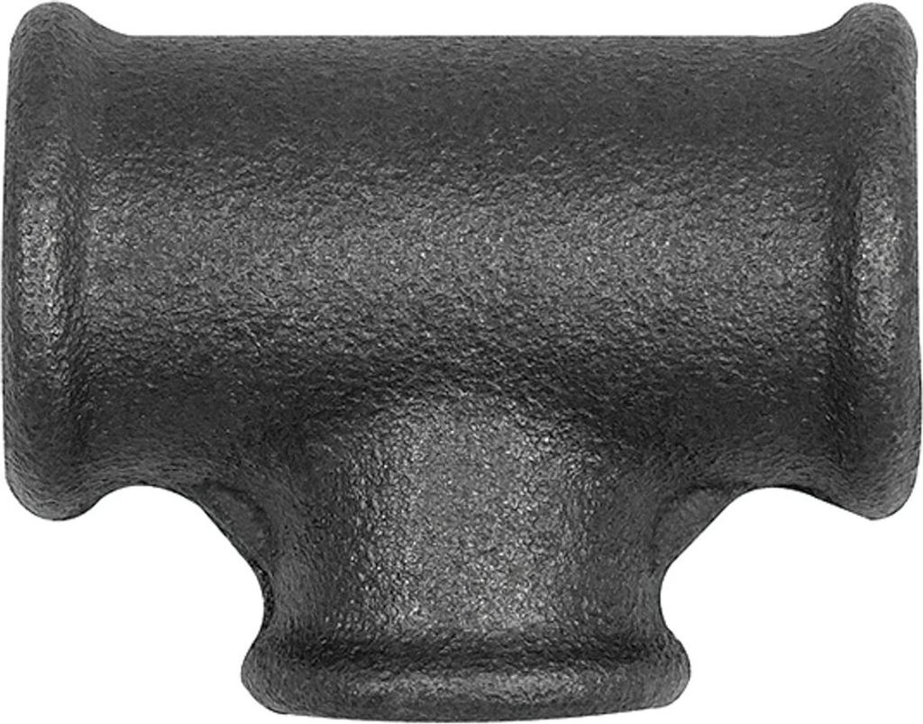 Riegler T-Stück 130, red., Rp 1/2, Rp 3/8, Rp 1/2, Temperguss schwarz