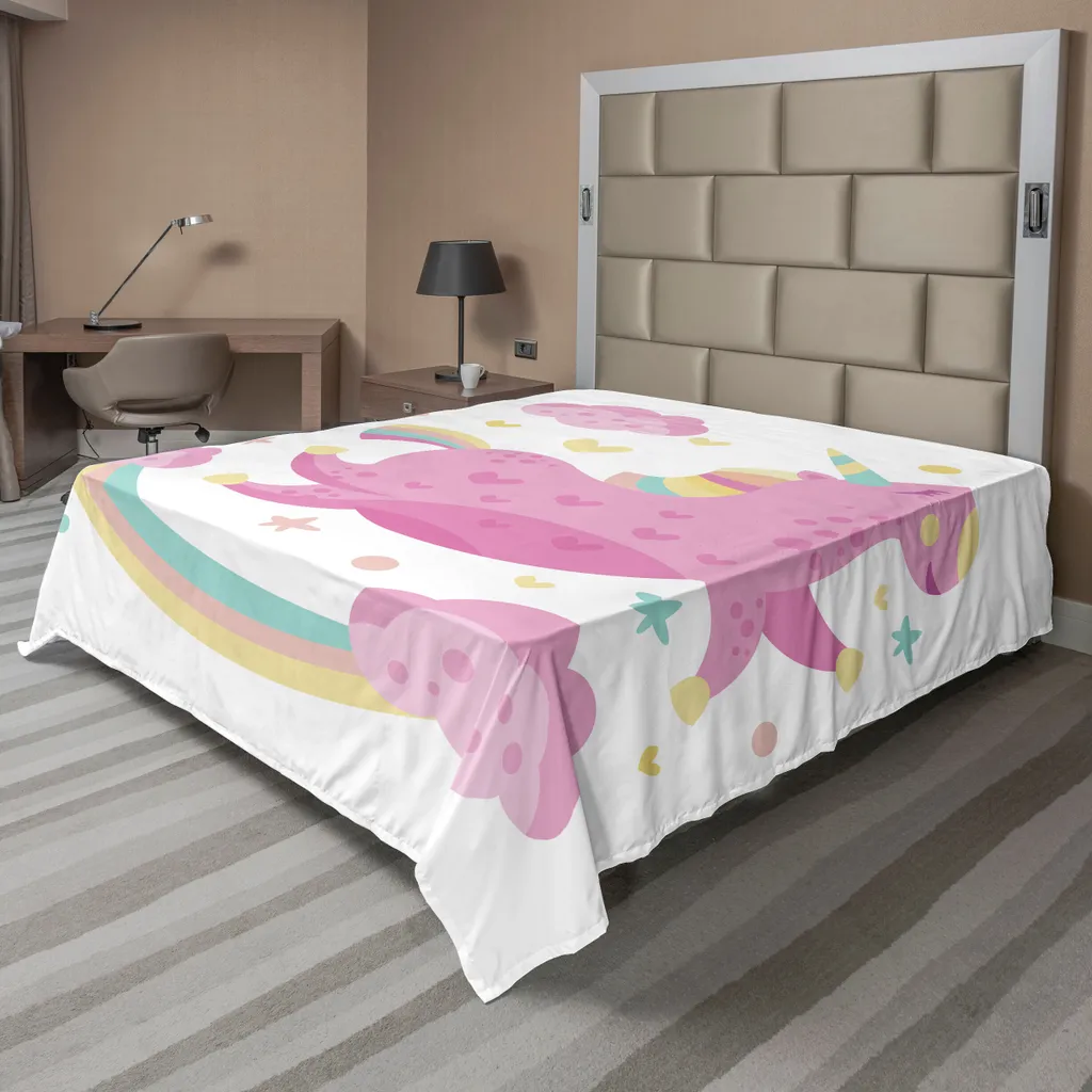 Lenzuolo Unicorno ABAKUHAUS 244x205 cm | Morbidezza per Cameretta Bambini