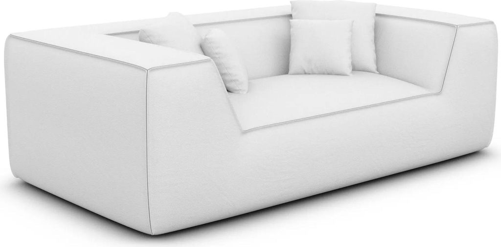 Echtleder 2-Sitzer Couch Liberia Weiß