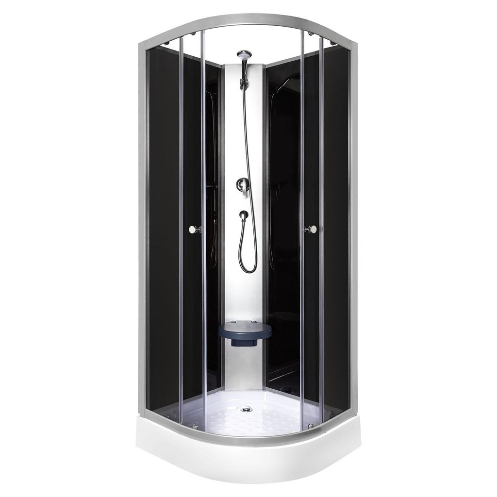 Duschabtrennung 80X80X205 Cm / 4Mm; 4-Wellig Mit Sitz, Produktbild 