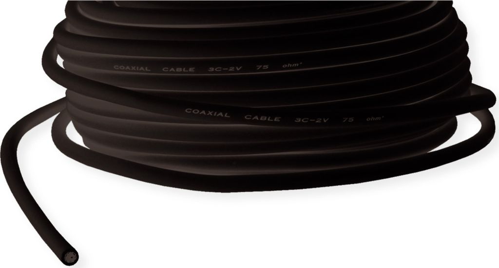 VALUE Koaxialkabel RG-59, schwarz, 100m, 75 Ohm