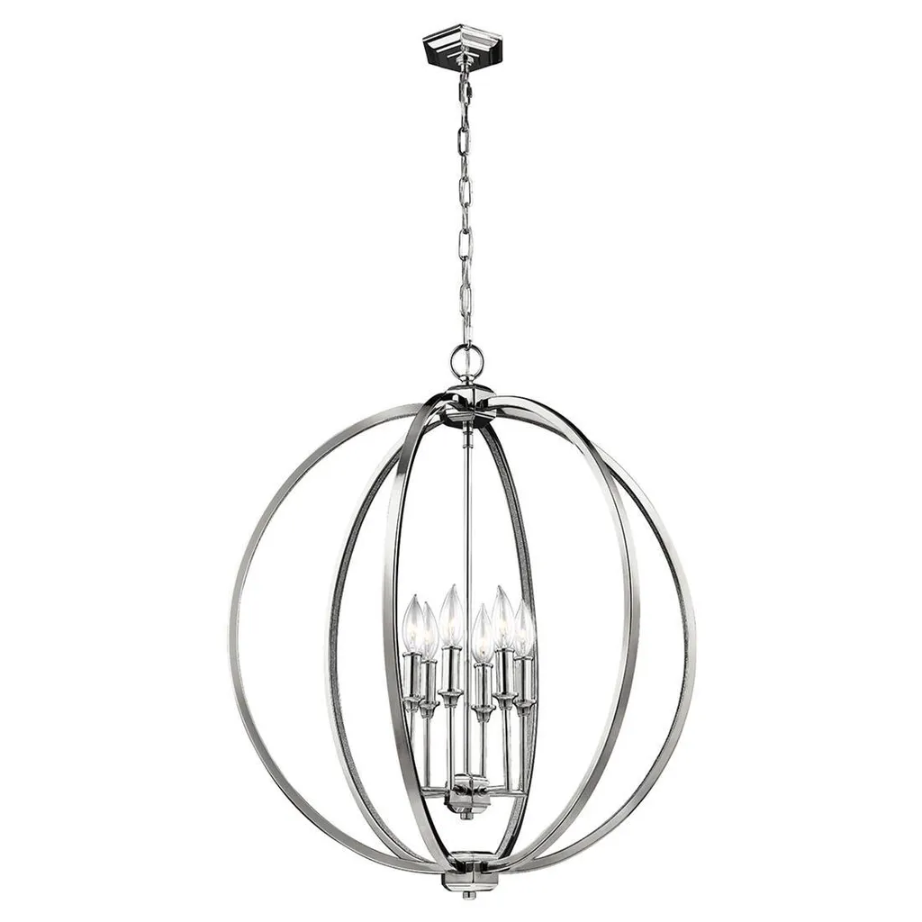 Suspension Corinne Feiss : Solution Éclairage Grand Volume Nickel