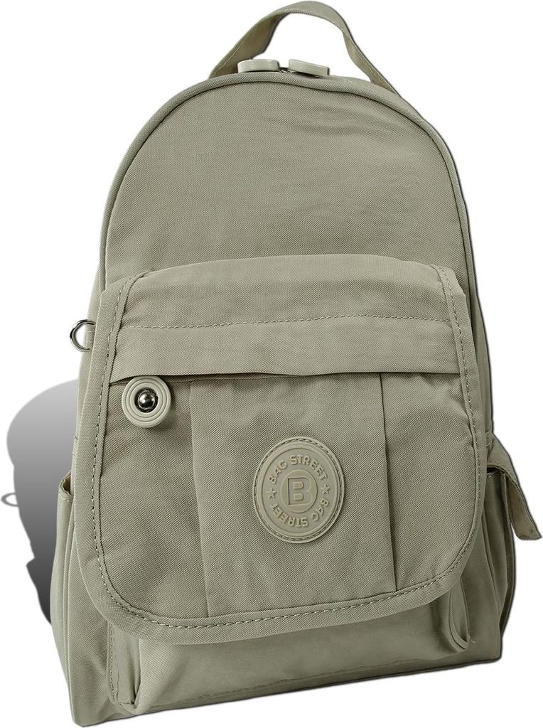 Bag Street Rucksack Crinkle Nylon beige trendiger Damen Cityrucksack D2ORJ201C